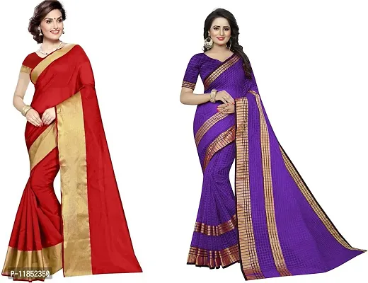 Attractive Georgette Saree with Blouse piece For Women Pack Of 2