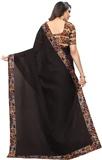 Stylish Cotton Silk Black Daily Wear Saree with Blouse piece For Women Pack Of 1-thumb1