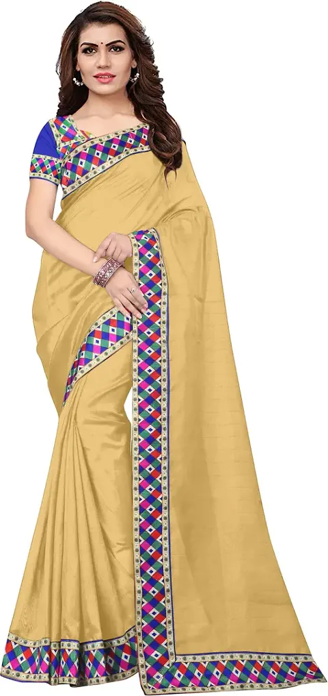 Stylish Silk Blend Bollywood Saree with Blouse piece For Women Pack Of 1