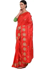 Stylish Silk Blend Red Bollywood Saree with Blouse piece For Women Pack Of 1-thumb2