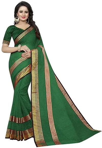 Dailywear Poly Cotton Sarees with Blouse