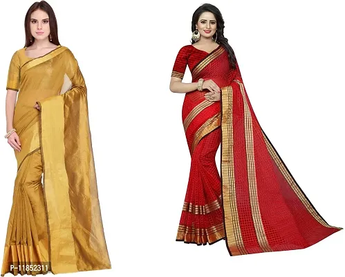 Attractive Georgette Saree with Blouse piece For Women Pack Of 2-thumb0