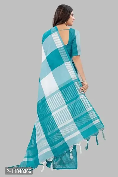 Trendy Silk Blend Saree with Blouse piece For Women-thumb4