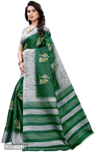 New Launched Art Silk Saree with Blouse piece For Women-thumb2