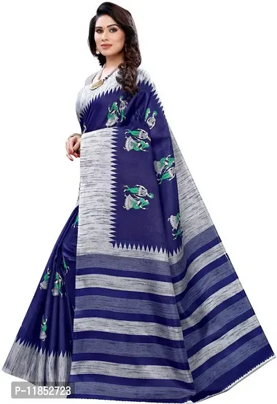 New Launched Art Silk Saree with Blouse piece For Women-thumb2