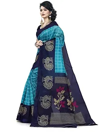 Trendy Cotton Blend Saree with Blouse piece For Women-thumb1