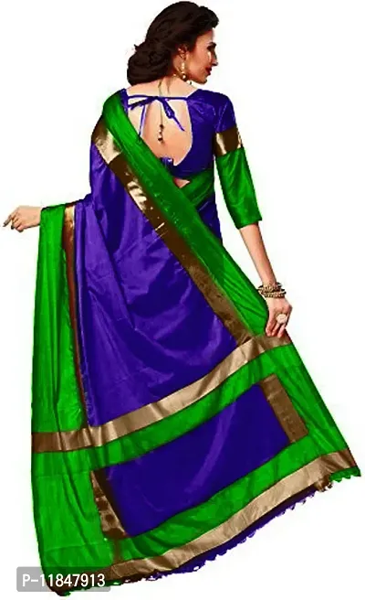 Attractive Cotton Silk Saree with Blouse piece For Women-thumb2