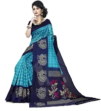 Trendy Cotton Blend Saree with Blouse piece For Women-thumb3