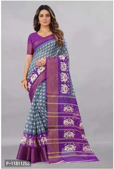 Stylish Art Silk Purple Bhagalpuri Saree with Blouse piece For Women Pack Of 1-thumb0