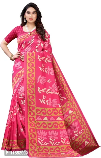 New Launched Art Silk Saree with Blouse piece For Women-thumb0