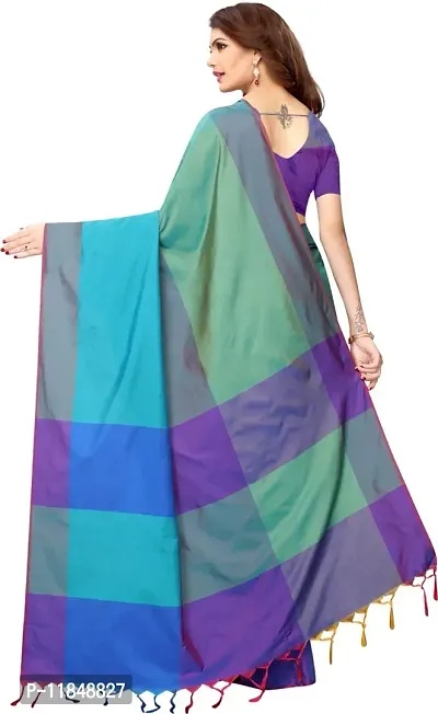 Trendy Cotton Silk Saree with Blouse piece For Women-thumb3