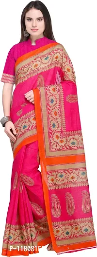 Stylish Art Silk Pink Bollywood Saree with Blouse piece For Women Pack Of 1-thumb0