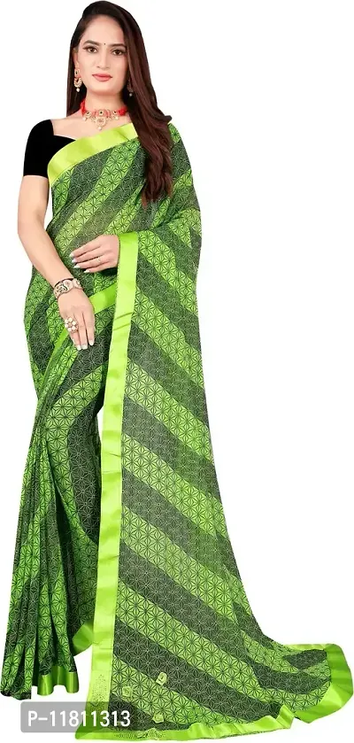 Stylish Art Silk Green Bollywood Saree with Blouse piece For Women Pack Of 1-thumb3