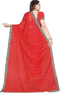 Stylish Lycra Red Bollywood Saree with Blouse piece For Women Pack Of 1-thumb2