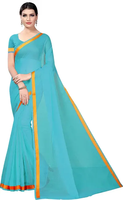 Elegant Art Silk Solid Women Saree with Blouse piece