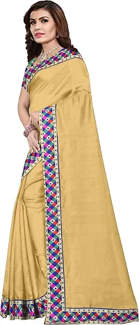 Stylish Silk Blend Beige Bollywood Saree with Blouse piece For Women Pack Of 1-thumb2