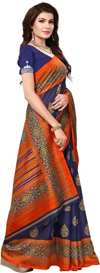 Attractive Art Silk Saree with Blouse piece For Women-thumb2