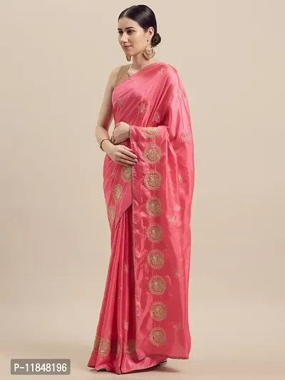 Attractive Silk Blend Saree with Blouse piece For Women-thumb4