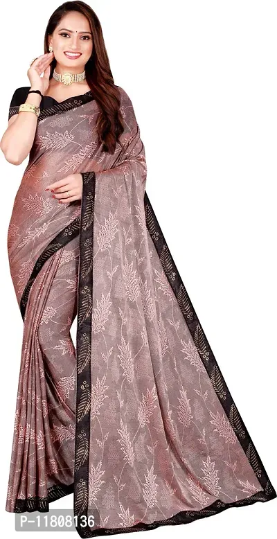 Stylish Lycra Pink Bollywood Saree with Blouse piece For Women Pack Of 1-thumb0