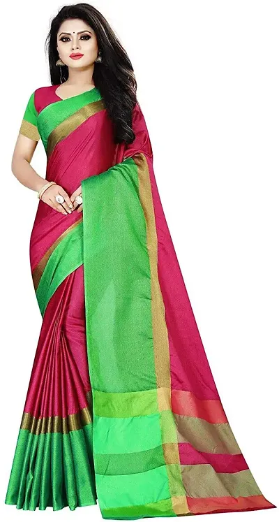 Multicolored Cotton Silk Woven Design Sarees