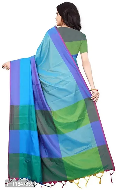 Attractive Silk Blend Saree with Blouse piece For Women-thumb2