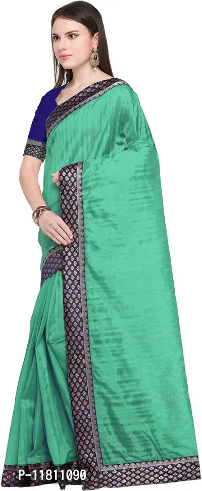 Stylish Art Silk Green Bollywood Saree with Blouse piece For Women Pack Of 1-thumb2