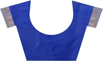 Stylish Cotton Blend Navy Blue Daily Wear Saree with Blouse piece For Women Pack Of 1-thumb2