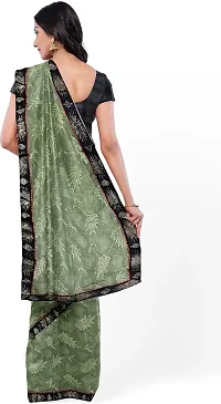 Stylish Lycra Green Bollywood Saree with Blouse piece For Women Pack Of 1-thumb1