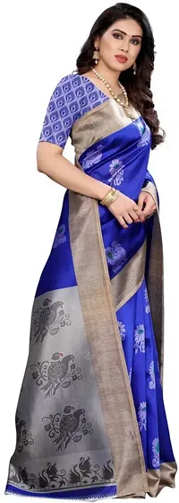 Trendy Art Silk Saree with Blouse piece For Women-thumb2