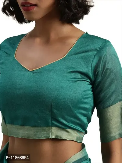 Stylish Art Silk Green Bollywood Saree with Blouse piece For Women Pack Of 1-thumb3