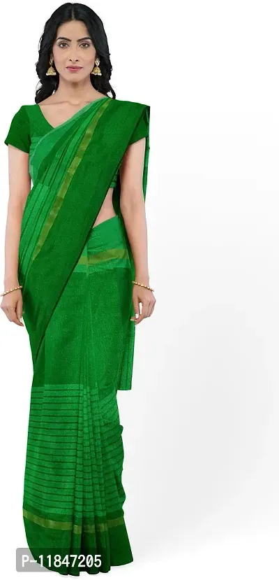 Attractive Cotton Silk Saree with Blouse piece For Women-thumb0