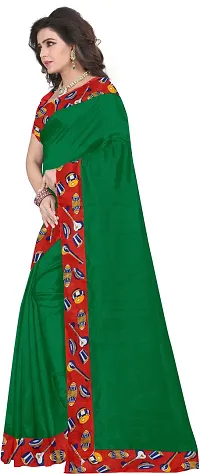 Attractive Silk Blend Saree with Blouse piece For Women-thumb2