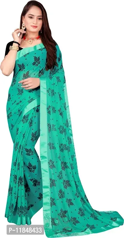 Trendy Lycra Saree with Blouse piece For Women