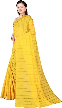 Stylish Cotton Silk Yellow Daily Wear Saree with Blouse piece For Women Pack Of 1-thumb1