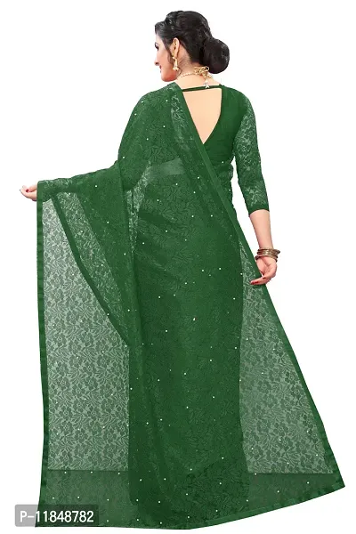 Trendy Net Saree with Blouse piece For Women-thumb2