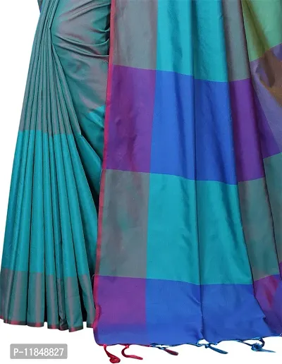 Trendy Cotton Silk Saree with Blouse piece For Women-thumb4