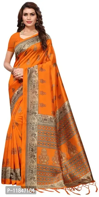 Attractive Art Silk Saree with Blouse piece For Women-thumb0