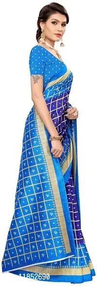 New Launched Art Silk Saree with Blouse piece For Women-thumb3