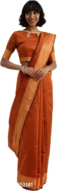 New Launched Art Silk Saree with Blouse piece For Women-thumb3