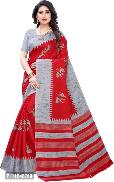 Trendy Cotton Silk Saree with Blouse piece For Women-thumb0