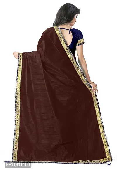 Stylish Art Silk Brown Bollywood Saree with Blouse piece For Women Pack Of 1-thumb2