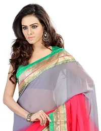 Attractive Art Silk Saree with Blouse piece For Women-thumb1