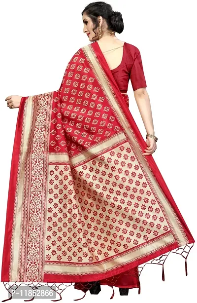 New Launched Art Silk Saree with Blouse piece For Women-thumb4