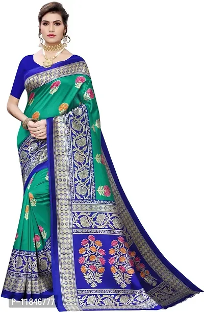 Stylish Silk Blend Saree with Blouse piece For Women