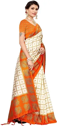 New Launched Art Silk Saree with Blouse piece For Women-thumb2