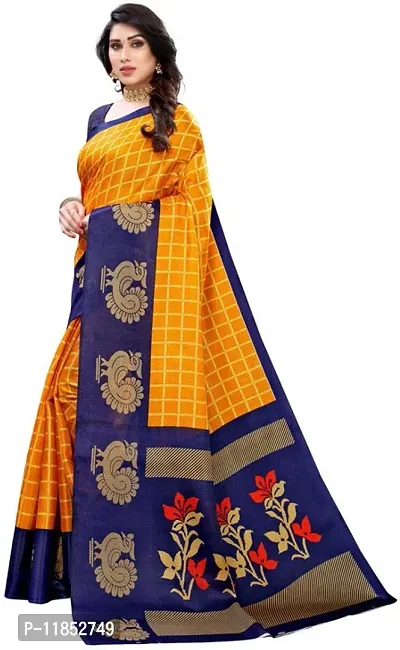 New Launched Art Silk Saree with Blouse piece For Women-thumb2