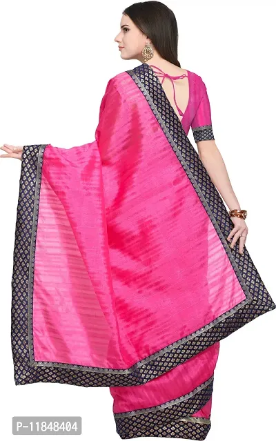 Trendy Silk Blend Saree with Blouse piece For Women-thumb4