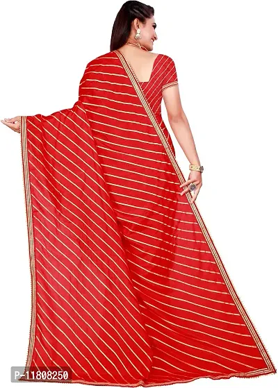 Stylish Silk Blend Red Assam Silk Saree with Blouse piece For Women Pack Of 1-thumb4