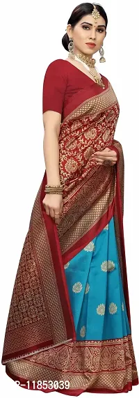 New Launched Art Silk Saree with Blouse piece For Women-thumb3