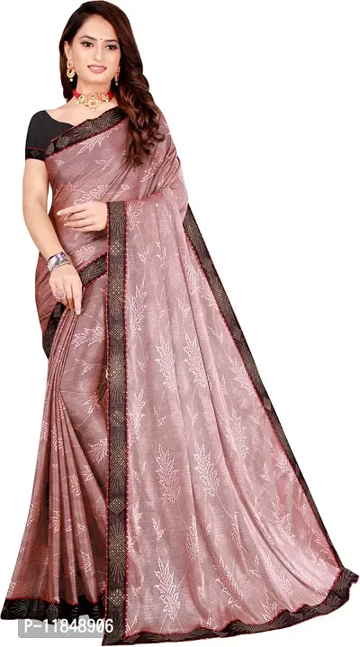 Trendy Lycra Saree with Blouse piece For Women-thumb0